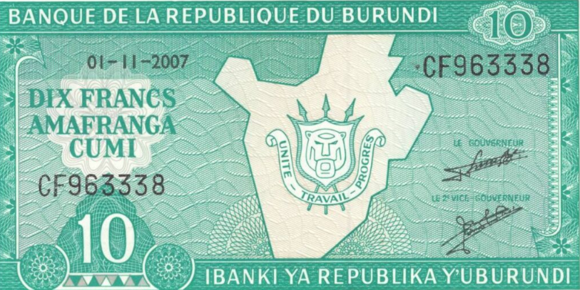 Какая валюта в Бурунди?